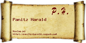 Panitz Harald névjegykártya